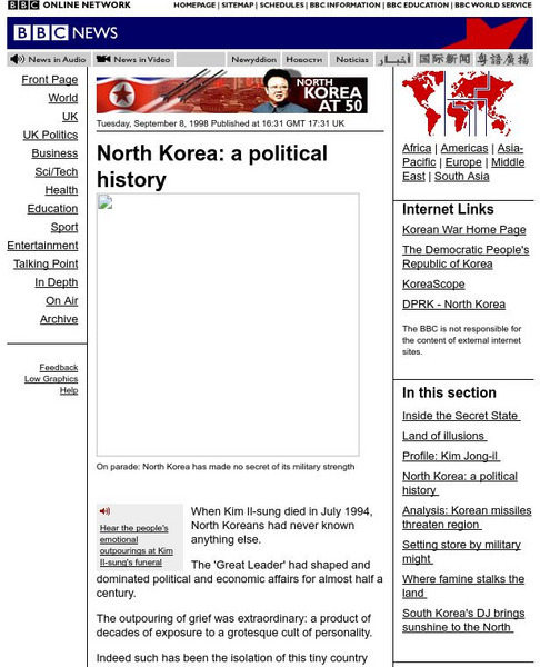 Bbc News: North Korea a Political History Website Bbc News: North Korea a Political History Website