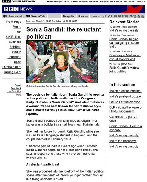 Bbc: Sonia Gandhi Article Bbc: Sonia Gandhi Article