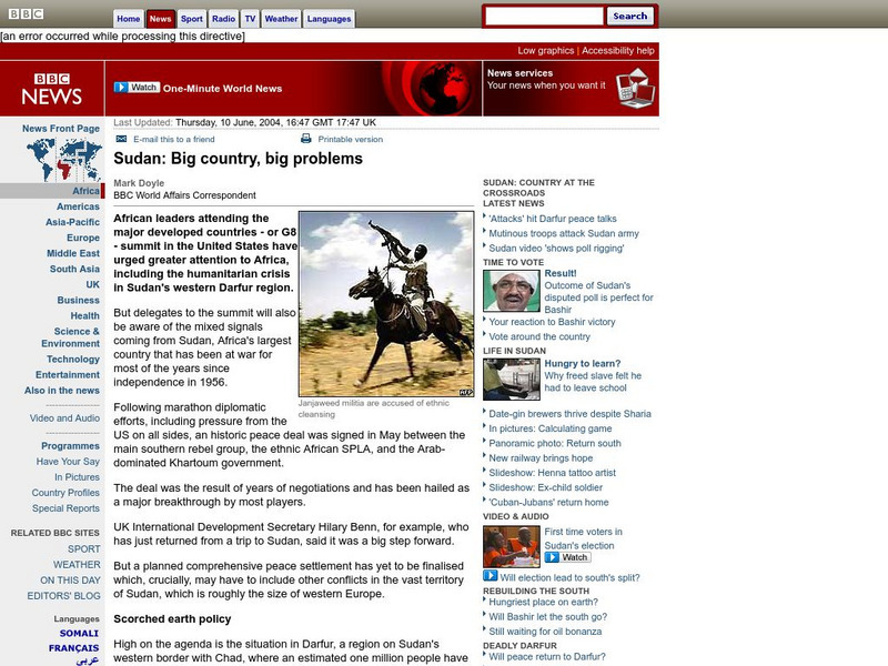 Bbc News: Sudan Big Country Big Problems Website Bbc News: Sudan Big Country Big Problems Website