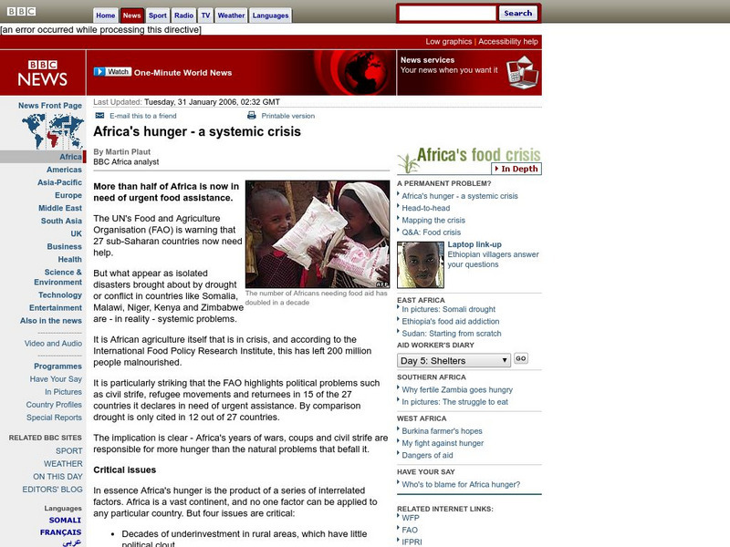 Bbc: Africa's Hunger a Systemic Crisis Website