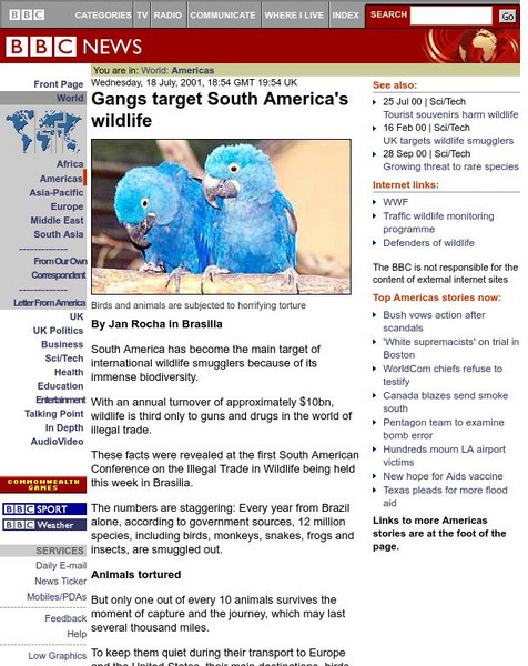 Bbc News: Gangs Target South America's Wildlife Handout Bbc News: Gangs Target South America's Wildlife Handout