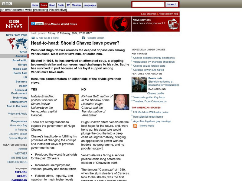 Bbc News: Should Chavez Lose His Job? Handout Bbc News: Should Chavez Lose His Job? Handout