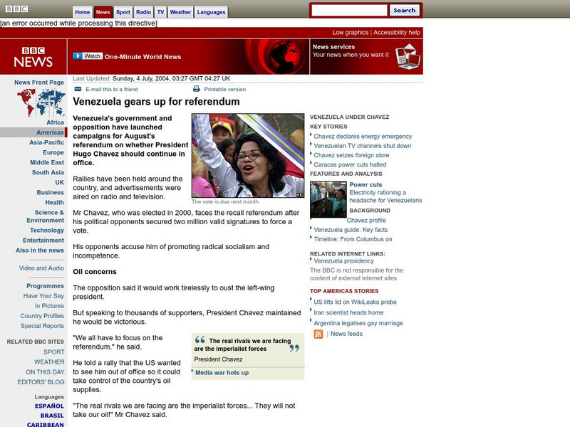 Bbc: Venezuela and the Referendum Handout Bbc: Venezuela and the Referendum Handout