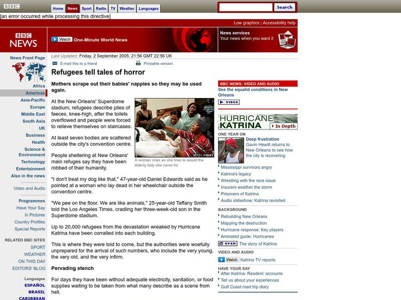 Bbc: Refugees Tell Tales of Horror Handout Bbc: Refugees Tell Tales of Horror Handout