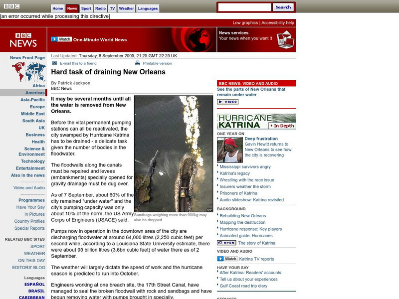 Bbc: Hard Task of Draining New Orleans Handout Bbc: Hard Task of Draining New Orleans Handout