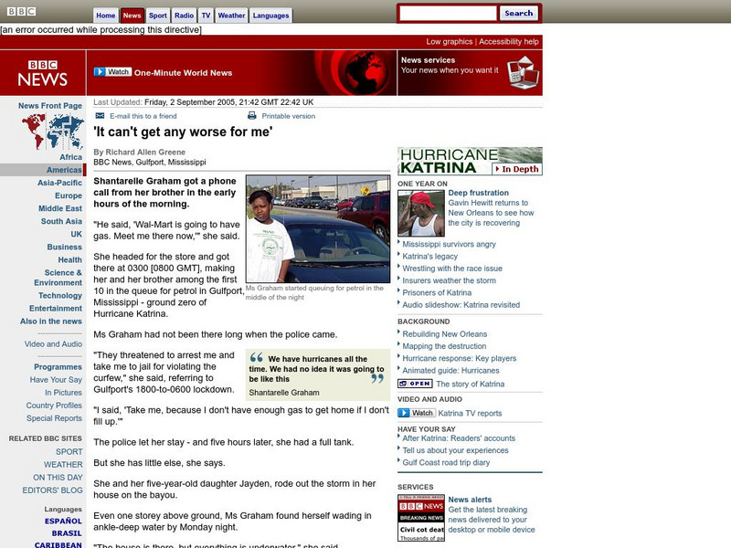 Bbc: 'It Can't Get Any Worse for Me' Handout Bbc: 'It Can't Get Any Worse for Me' Handout