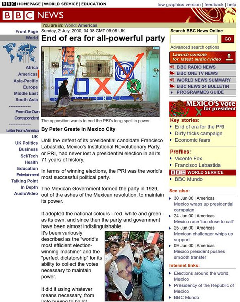 Bbc News: End of Era for All Powerful Party Article