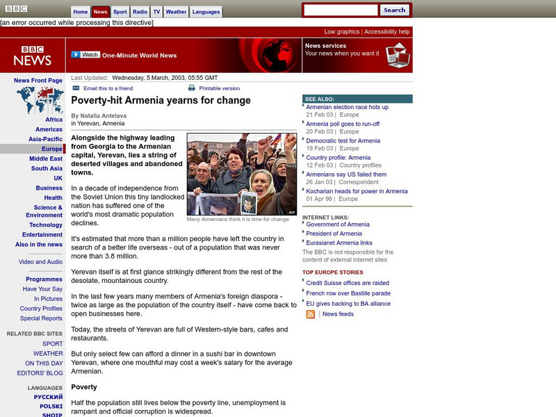 Bbc: Armenia Yearns for Change Website