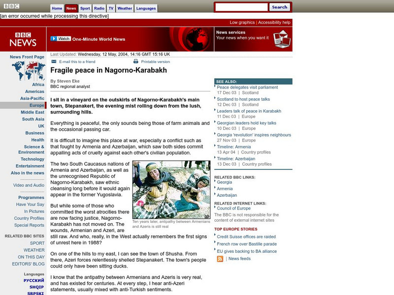 Bbc News: Fragile Peace in Nagorno Karabakh Article