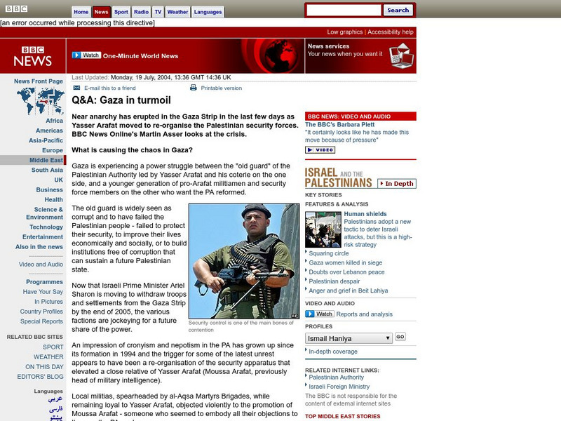 Bbc: Gaza in Turmoil Handout Bbc: Gaza in Turmoil Handout
