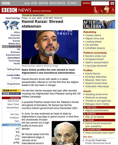 Bbc: Hamid Karzai: Shrewd Statesman Handout Bbc: Hamid Karzai: Shrewd Statesman Handout