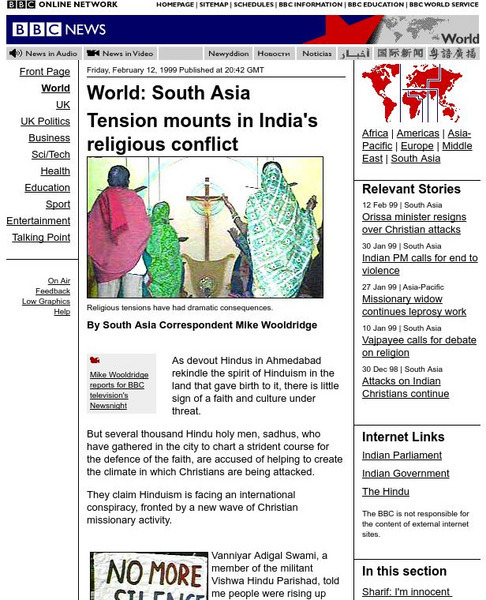 Bbc: Tension Mounts in India's Religious Conflict Article Bbc: Tension Mounts in India's Religious Conflict Article