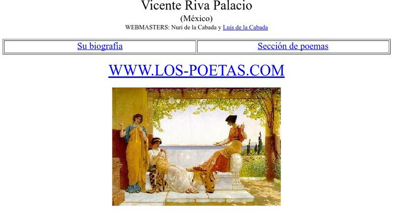 Los Poetas: Vicente Riva Palacio Website