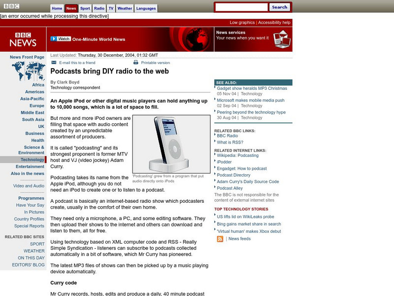 Bbc News: Podcasts Bring Diy Radio to the Web Article Bbc News: Podcasts Bring Diy Radio to the Web Article