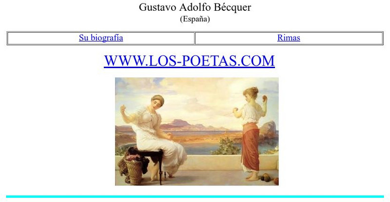 Los Poetas: Gustavo Adolfo Becquer Website