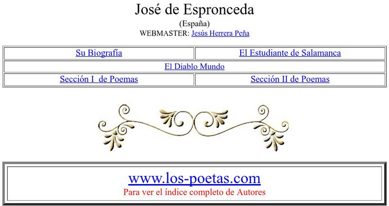 Los Poetas: Jose De Espronceda Website