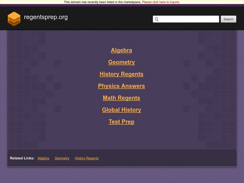 Regents Exam Prep Center: Patterns and Functions Unknown Type