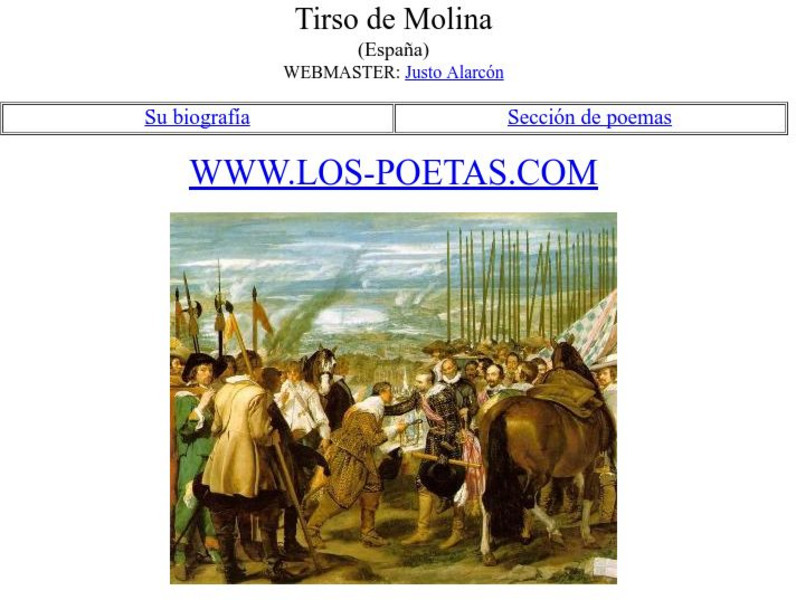 Los Poetas: Tirso De Molina Website
