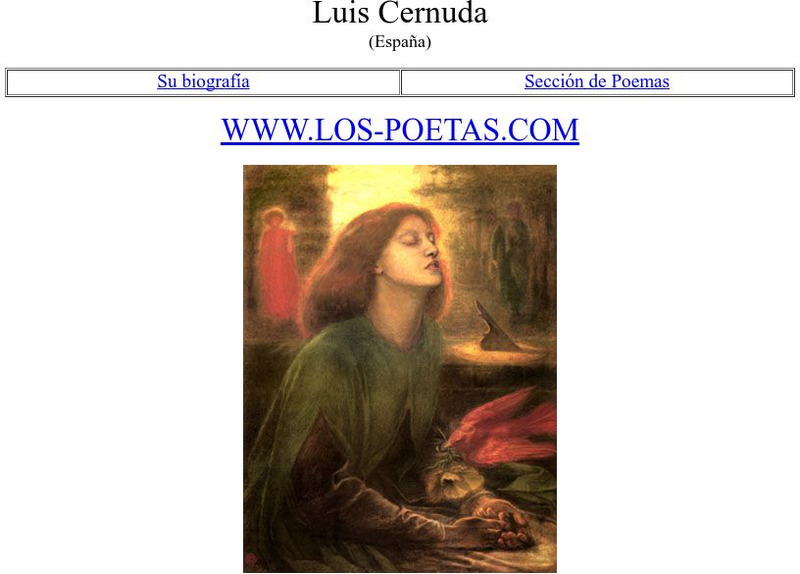 Los Poetas: Luis Cernuda Website Los Poetas: Luis Cernuda Website
