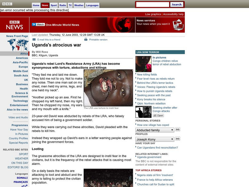 Bbc News: Uganda's Atrocious War Website Bbc News: Uganda's Atrocious War Website