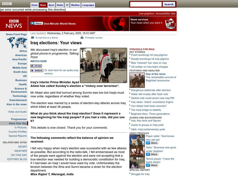 Bbc: Iraq Elections: Your Views Article Bbc: Iraq Elections: Your Views Article