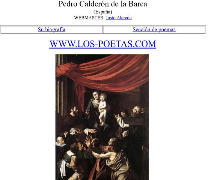 Los Poetas: Pedro Calderon De La Barca Website Los Poetas: Pedro Calderon De La Barca Website