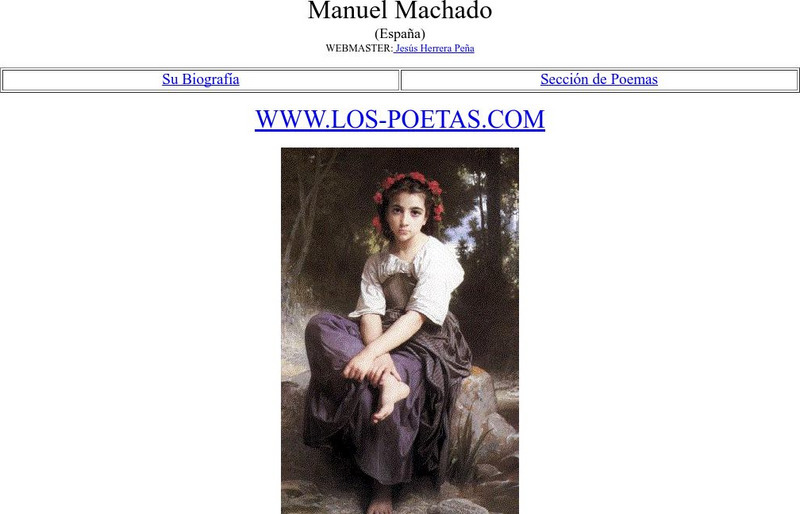 Los Poetas: Manuel Machado Website