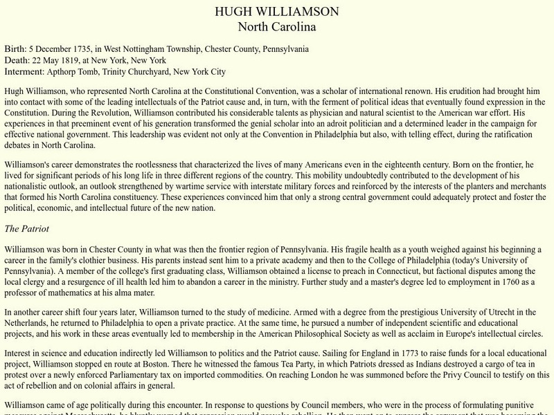 U.s. Army Center of Military History: Hugh Williamson, North Carolina eBook U.s. Army Center of Military History: Hugh Williamson, North Carolina eBook