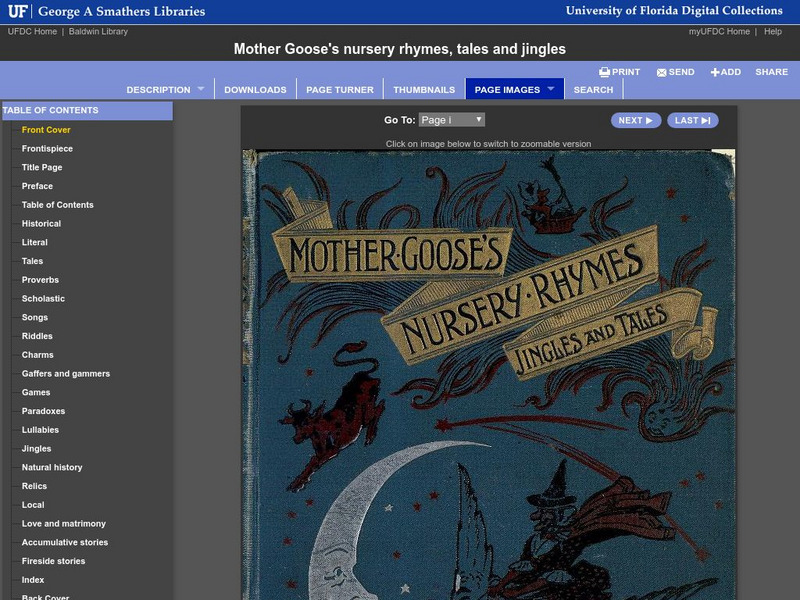 Baldwin Library: Mother Goose's Nursery Rhymes by Dalziel Brothers Primary