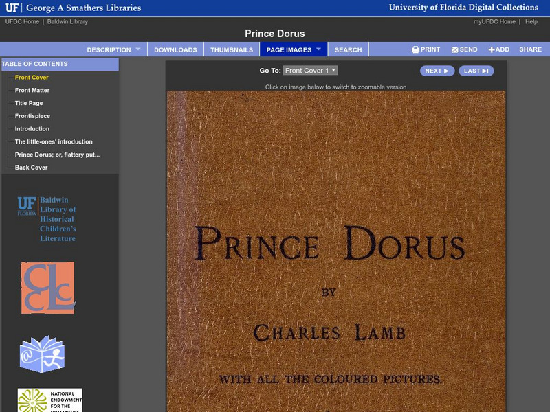 Baldwin Library: Prince Dorus by Charles Lamb Primary Baldwin Library: Prince Dorus by Charles Lamb Primary