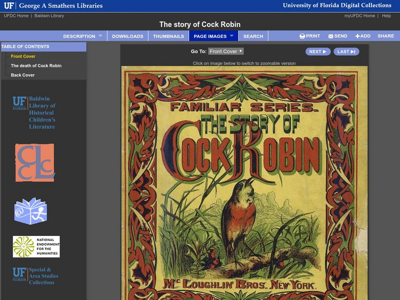 Baldwin Library: The Story of Cock Robin by Mc Loughlin Bros. Primary Baldwin Library: The Story of Cock Robin by Mc Loughlin Bros. Primary