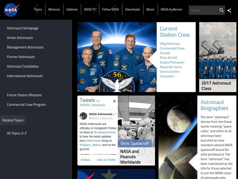 Nasa: Astronaut Biographies Handout Nasa: Astronaut Biographies Handout