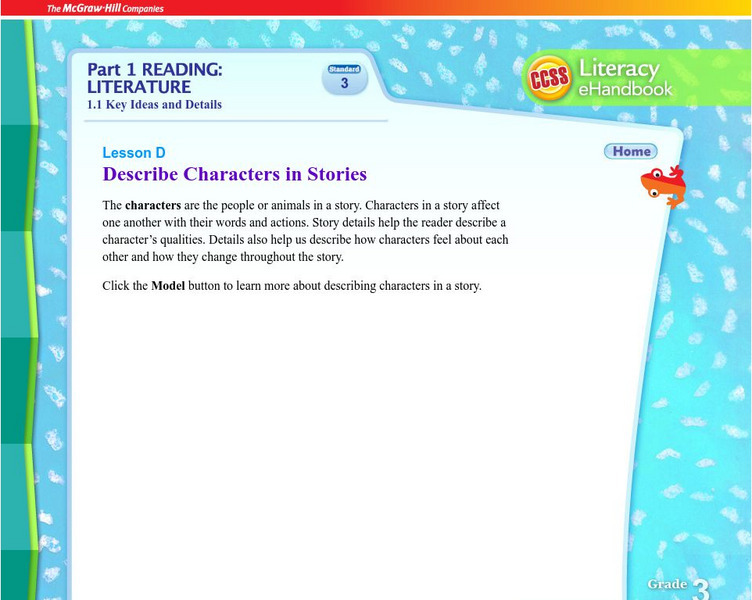 Mac Millan: Describe Characters in Stories Unit Plan Mac Millan: Describe Characters in Stories Unit Plan