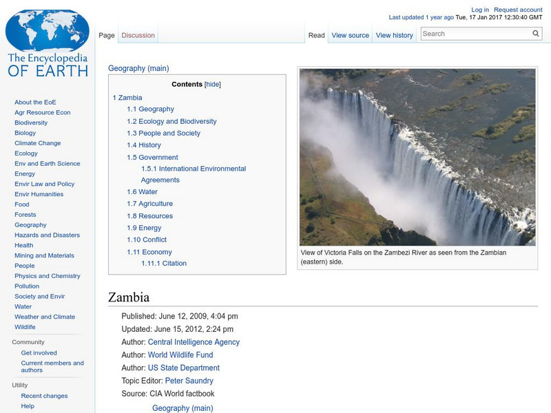 Encyclopedia of Earth: Zambia Handout