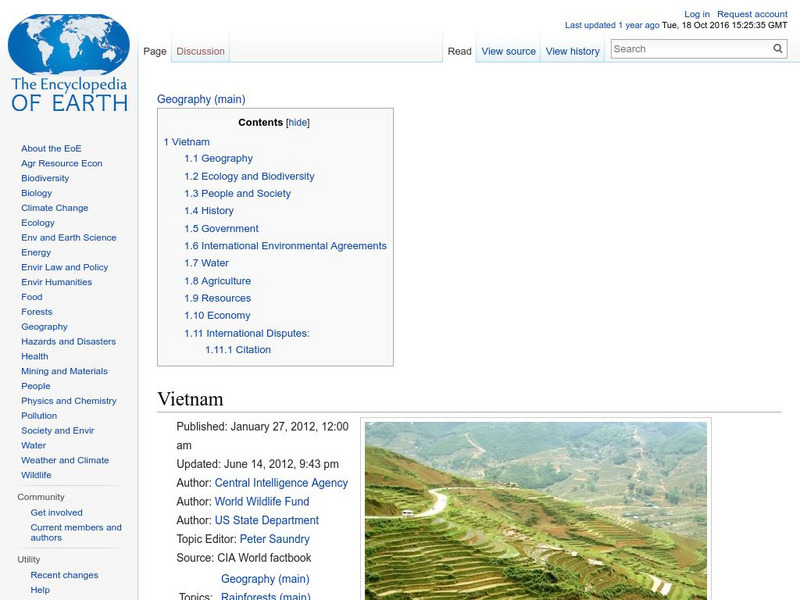 Encyclopedia of Earth: Vietnam Handout