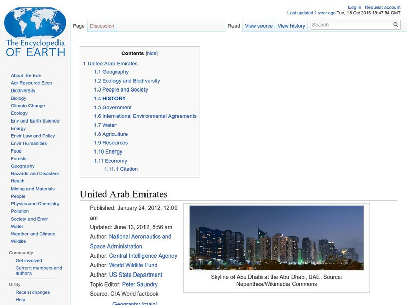 Encyclopedia of Earth: United Arab Emirates Handout Encyclopedia of Earth: United Arab Emirates Handout