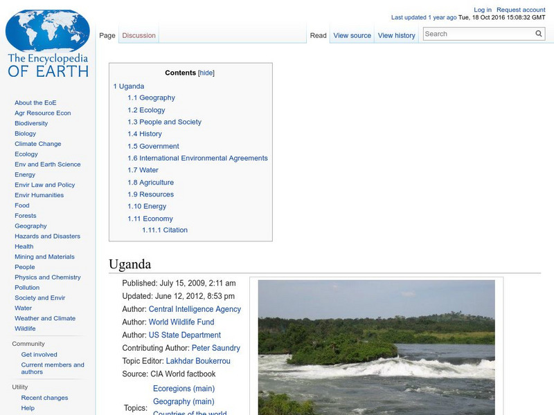 Encyclopedia of Earth: Uganda Handout