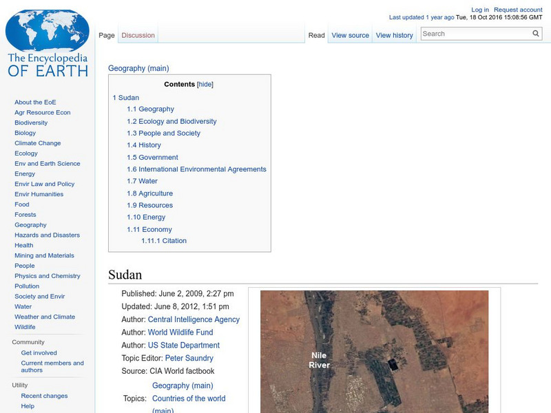 Encyclopedia of Earth: Sudan Handout