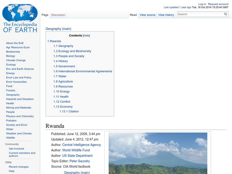 Encyclopedia of Earth: Rwanda Handout