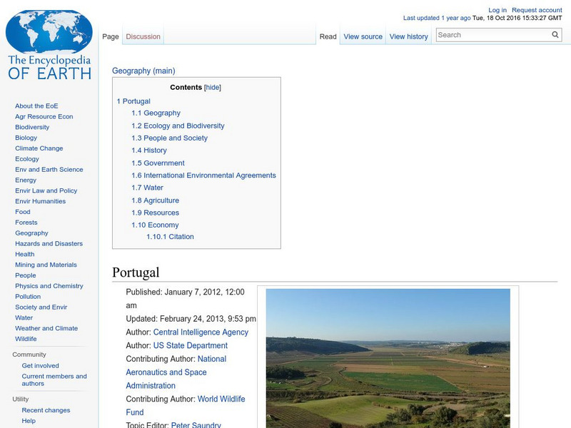 Encyclopedia of Earth: Portugal Handout