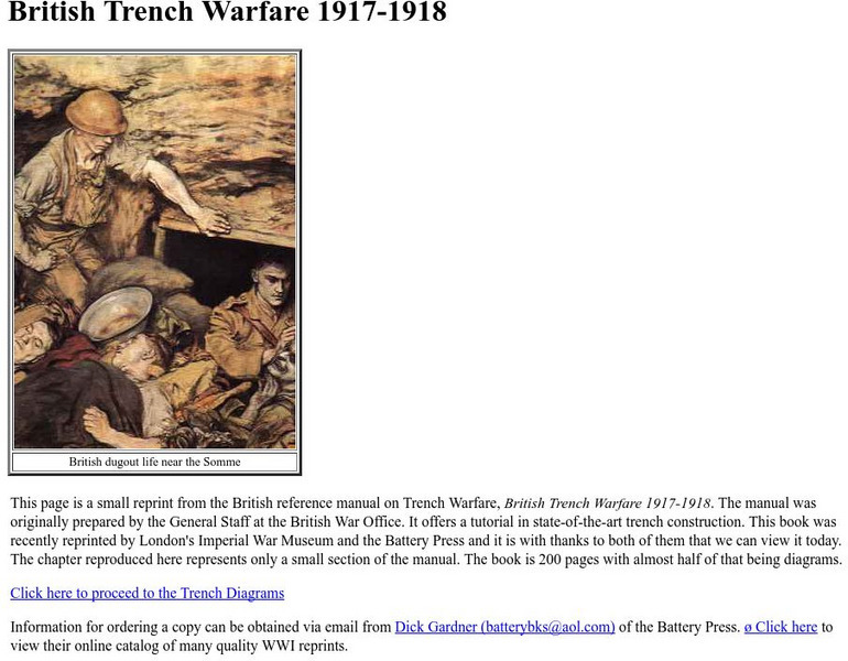 Worldwar1.com: Trenches on the Web: British Trench Warfare 1917 1918 Handout Worldwar1.com: Trenches on the Web: British Trench Warfare 1917 1918 Handout