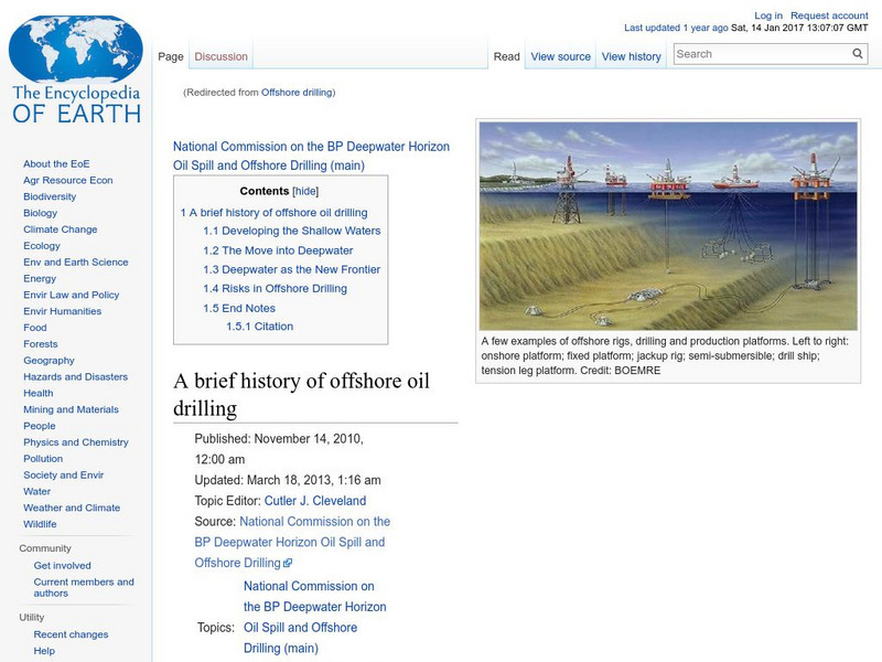 Encyclopedia of Earth: Ocean Oil: Offshore Petroleum Handout