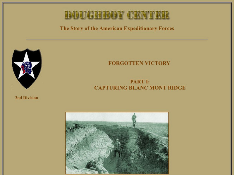 Worldwar1.com: Great War Society: Doughboy Center: Forgotten Victory: Part I Handout Worldwar1.com: Great War Society: Doughboy Center: Forgotten Victory: Part I Handout