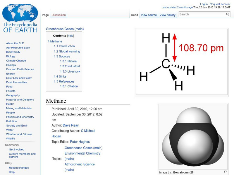 Encyclopedia of Earth: Physics & Chemistry: Methane Handout Encyclopedia of Earth: Physics & Chemistry: Methane Handout