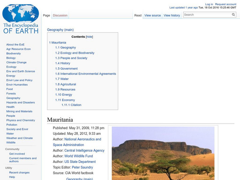 Encyclopedia of Earth: Mauritania Handout