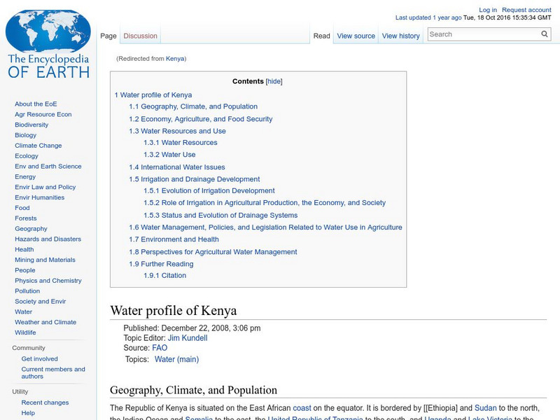 Encyclopedia of Earth: Kenya Handout Encyclopedia of Earth: Kenya Handout