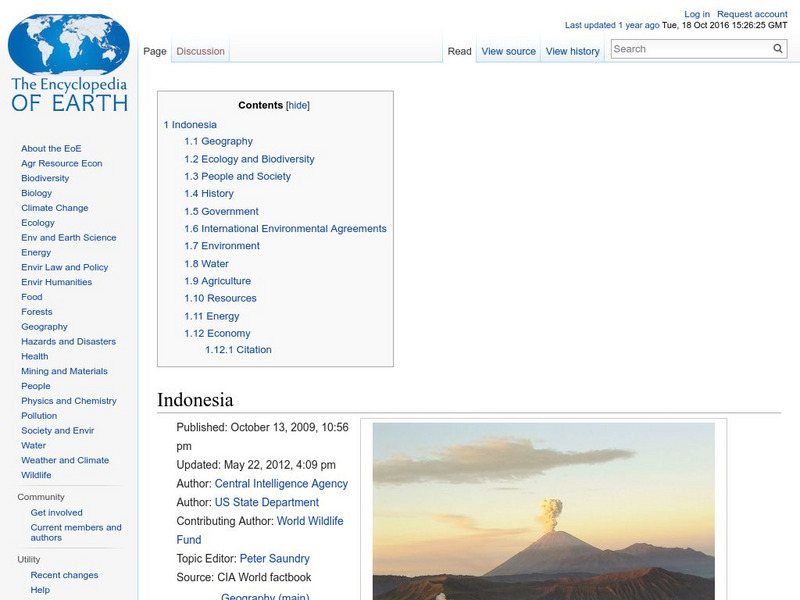 Encyclopedia of Earth: Indonesia Handout Encyclopedia of Earth: Indonesia Handout