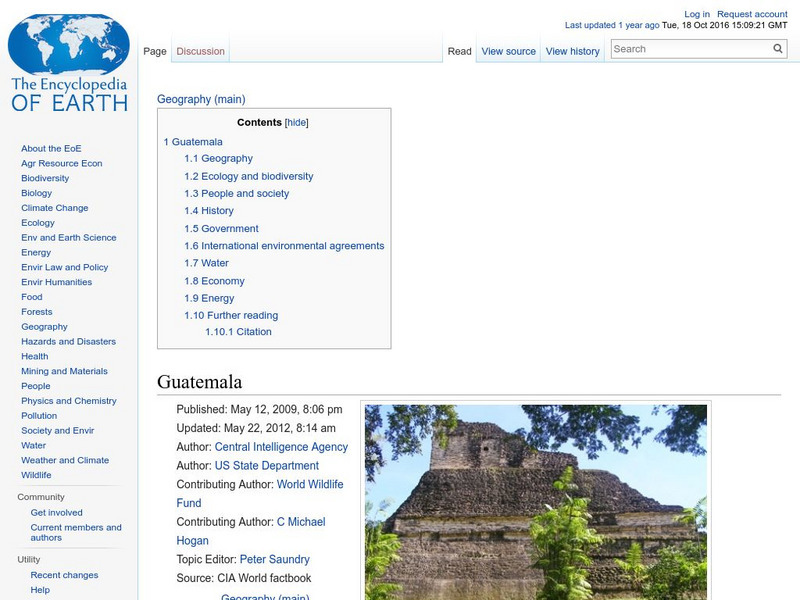 Encyclopedia of Earth: Guatemala Handout