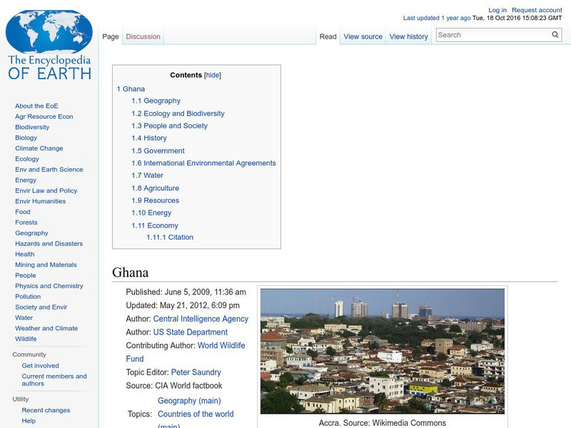 Encyclopedia of Earth: Ghana Handout