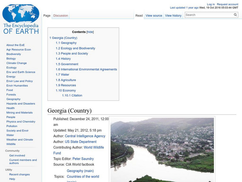 Encyclopedia of Earth: Georgia Handout